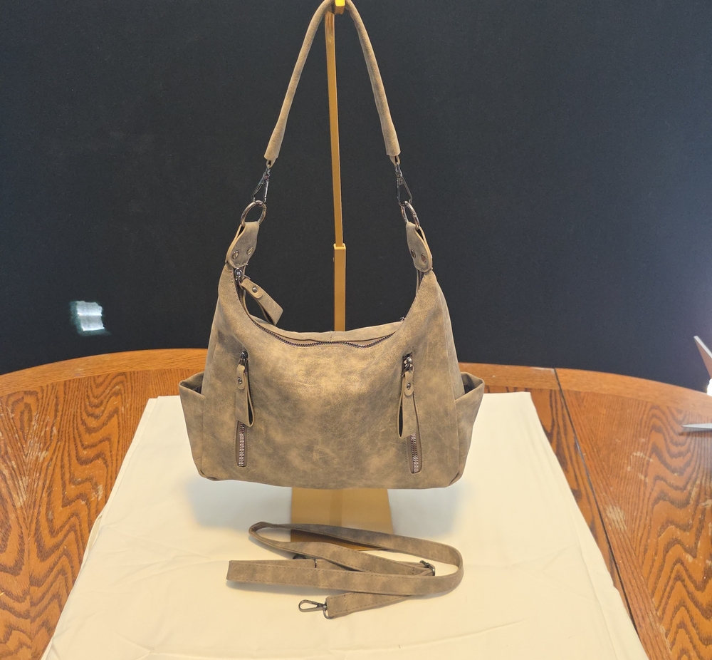 Versatile Taupe Women's Hobo Bag - Everyday Shoulder Bag